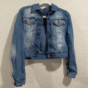 Younique Western Denim Cropped Jean Jacket Size Medium